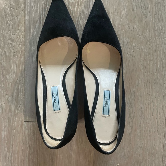 Black Suede Prada Kitten Heels 38.5 - Picture 3 of 8